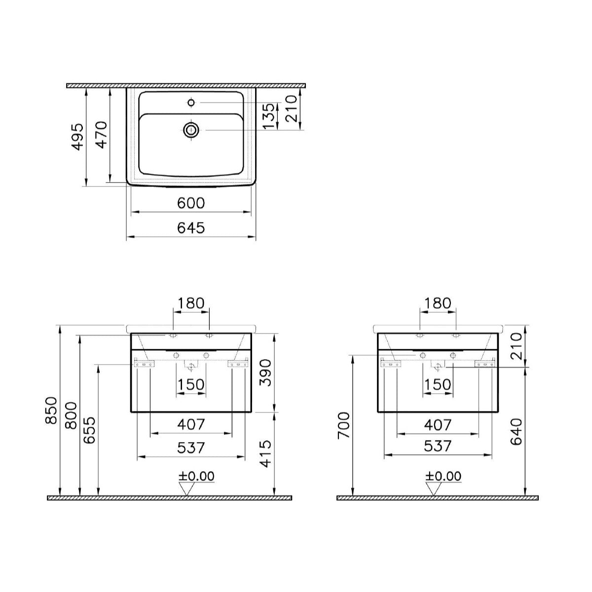 MIASET6049BG Vitra Mia 64 x 49 x 45 cm kopalniški sestav
