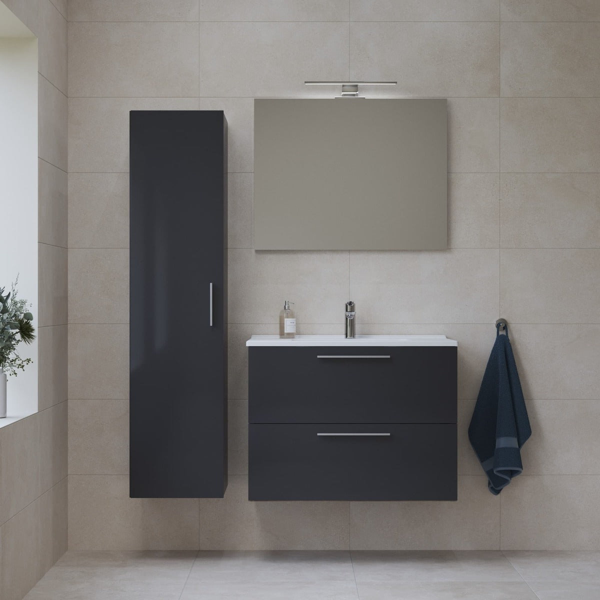 MIASET80ASET Vitra Mia 79 x 61 x 39,5 cm kopalniški sestav s stransko omarico