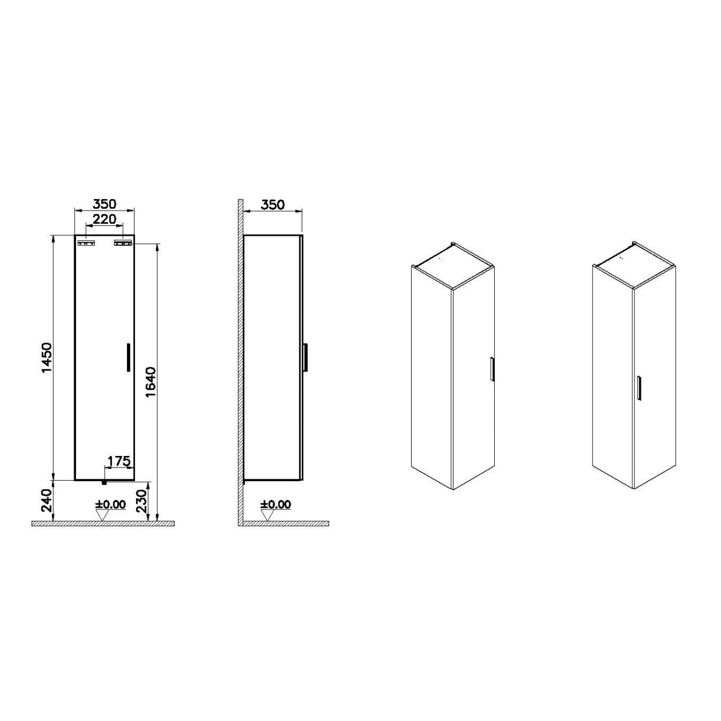 MIASET60CSET Vitra Mia 59 x 61 x 39,5 cm kopalniški sestav s stransko omarico