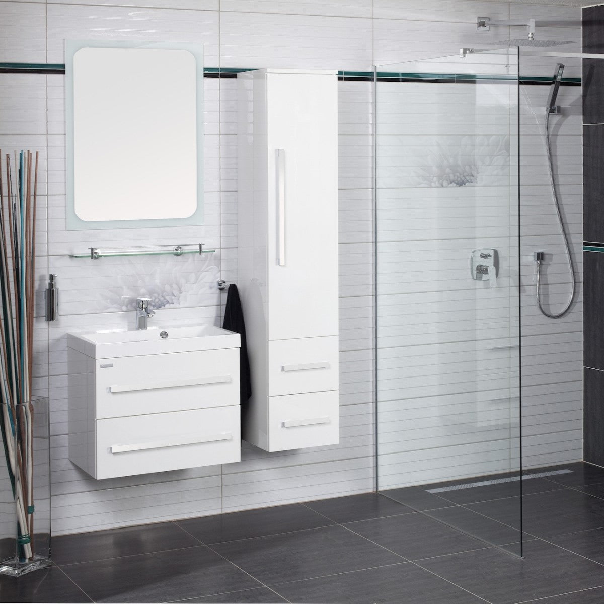 CUBE260ZBL Naturel Cube Way 60 x 40 cm umivalnik z omarico