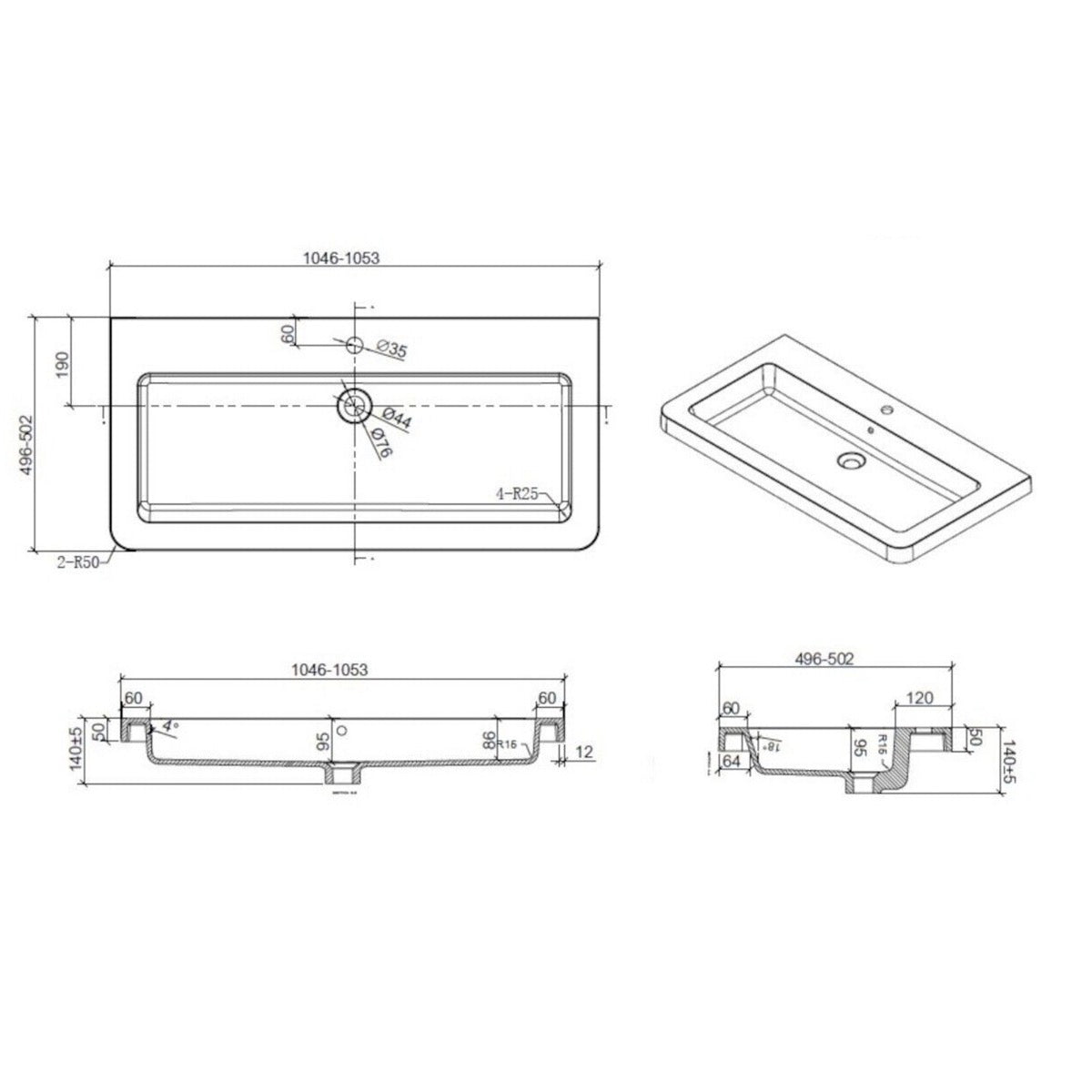 PAVIA3105ZCE Naturel Pavia 105 x 49 cm umivalnik z omarico