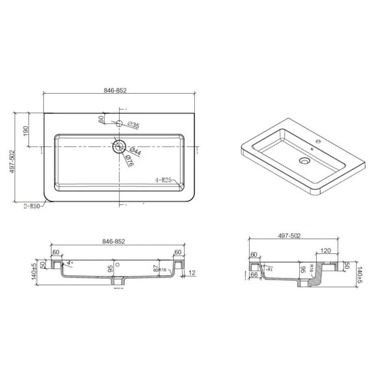 PAVIA385ZCR Naturel Pavia 85 x 49 cm umivalnik z omarico