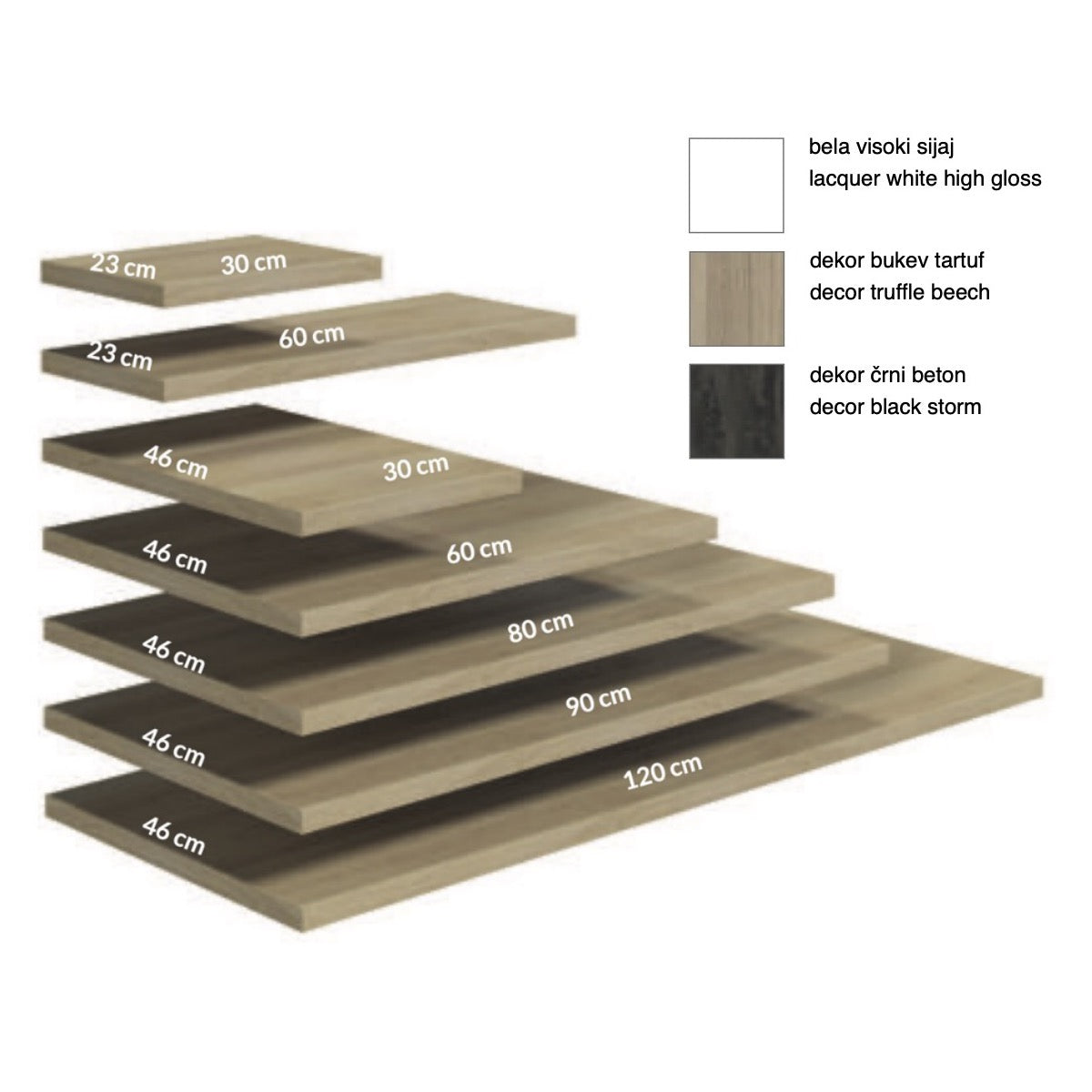 STILLAF06007B Naturel Stilla 60x2,5x46 cm pult za umivalnik