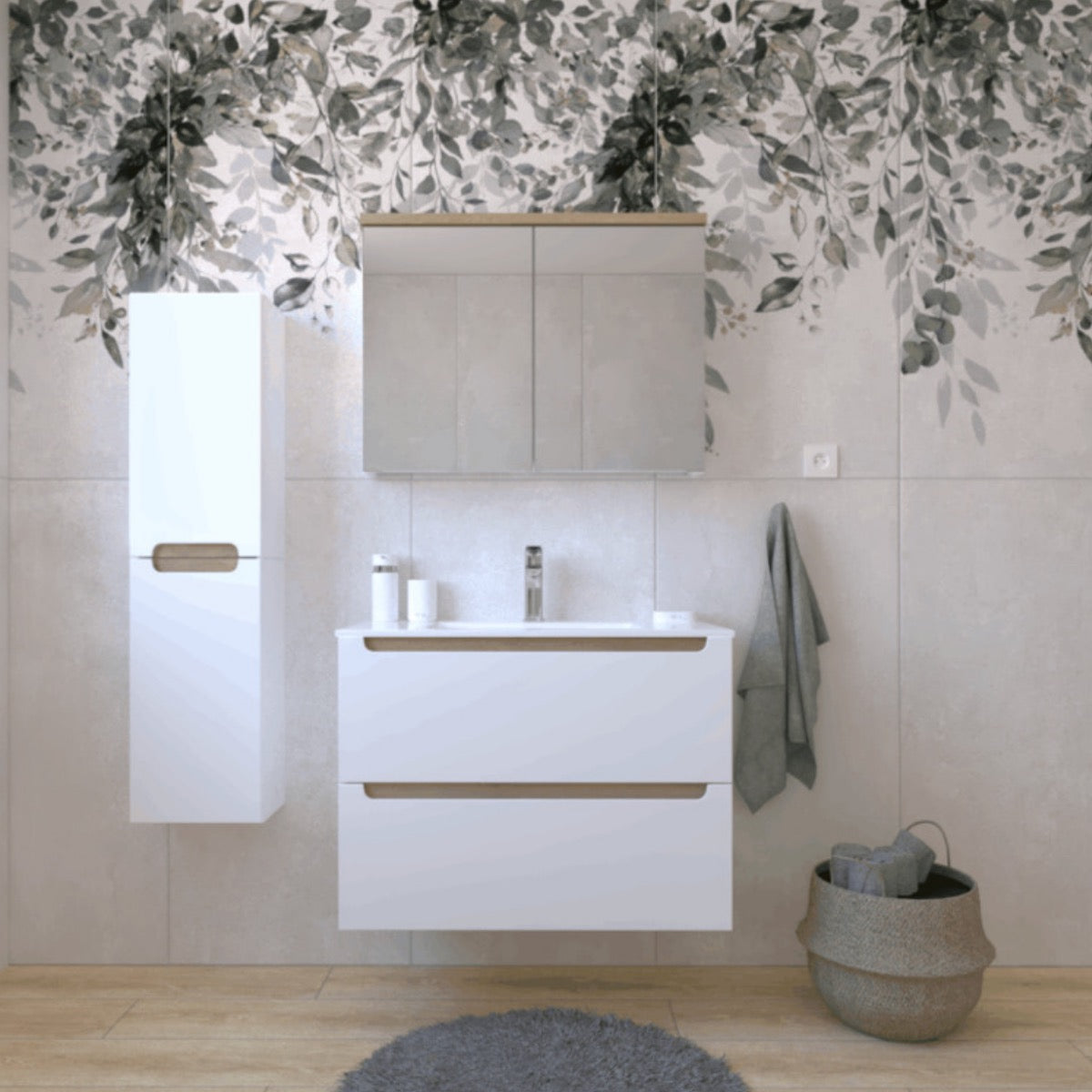 STILLAE08001 Naturel Stilla 80 x 60 cm omarica z ogledalom