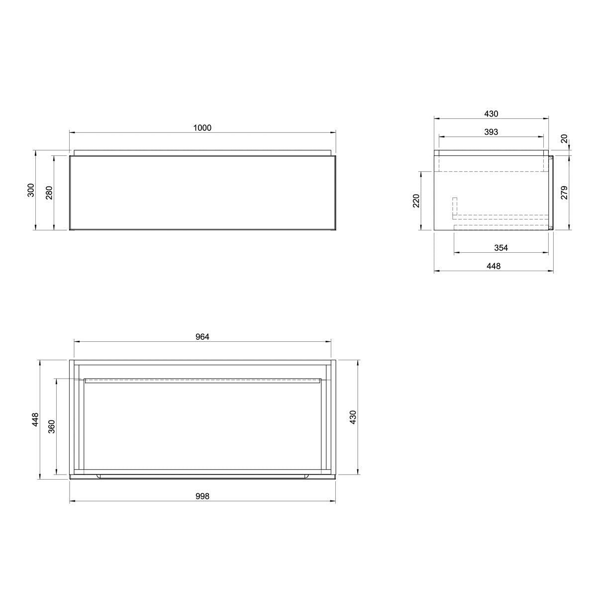 SATFEEL100DMD SAT Feel 100x45 cm omarica za umivalnik