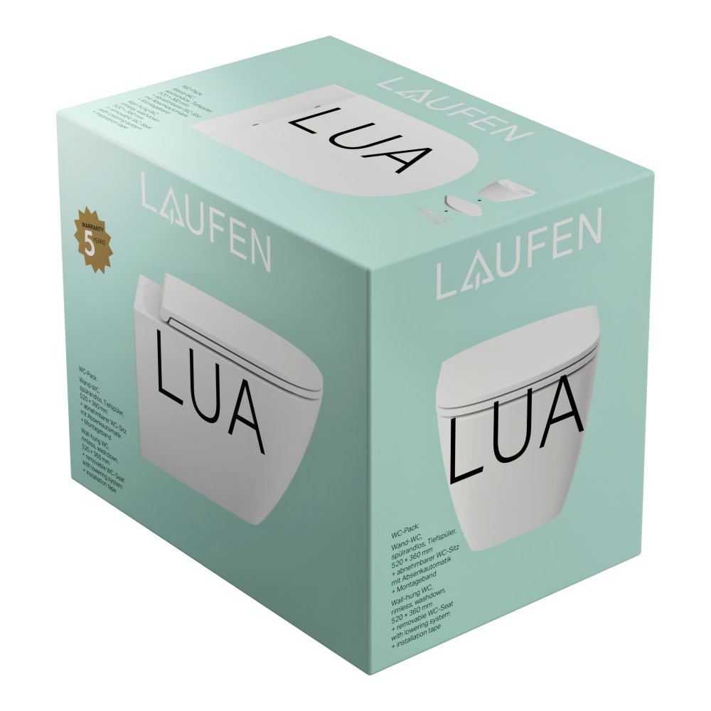 H8660800000001 Laufen Lua viseča brezrobna WC školjka z WC desko s počasnim zapiranjem