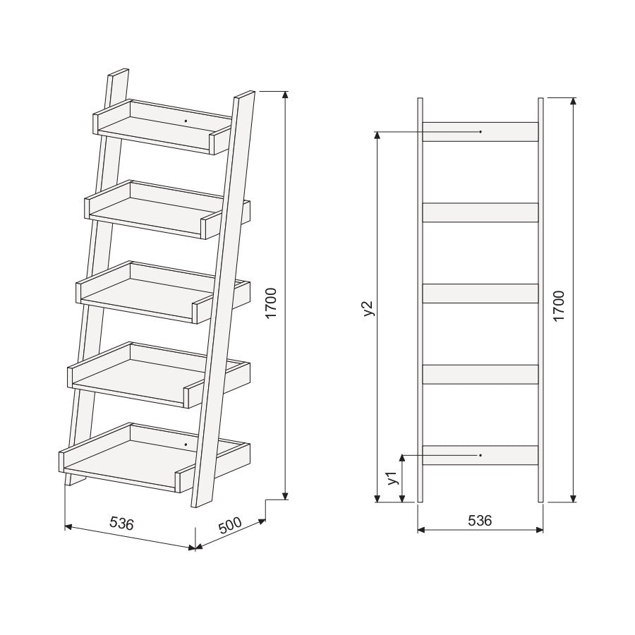 PROVENCEPOLICE Naturel Provence 54 x 50 cm poličnik lestev retro izgleda