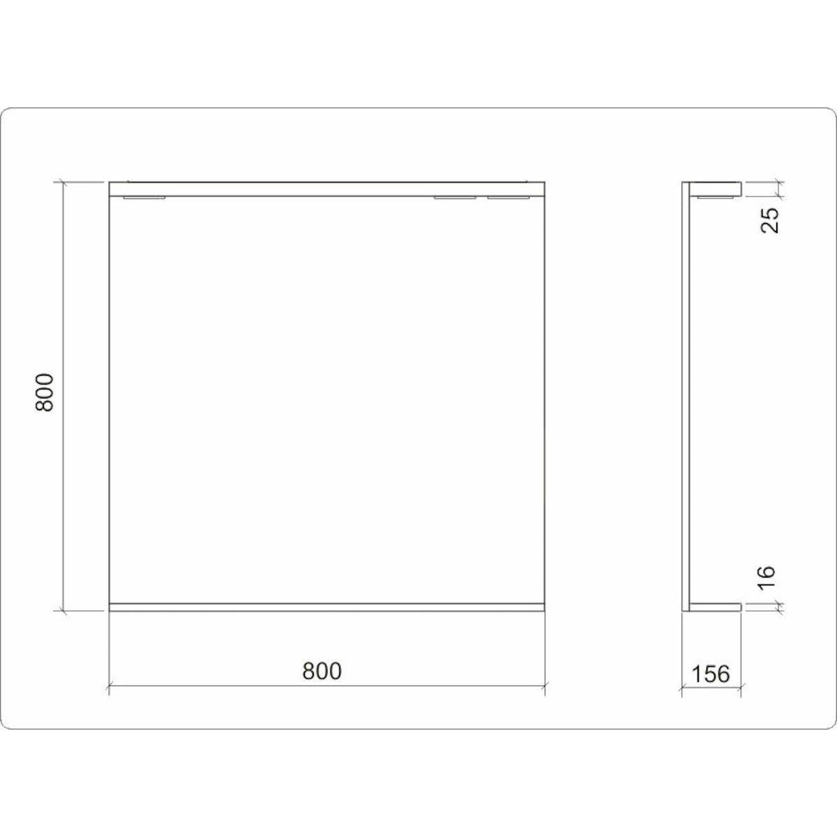 PROZRCK80IP Naturel Keramia Pro 80 x 80 cm kopalnisko ogledalo z led lučko