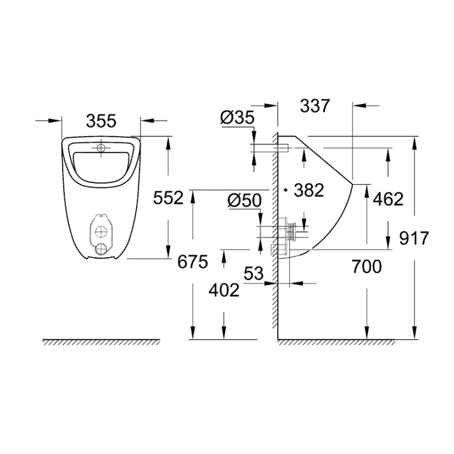 39438000 Grohe Bau Ceramic pisoar