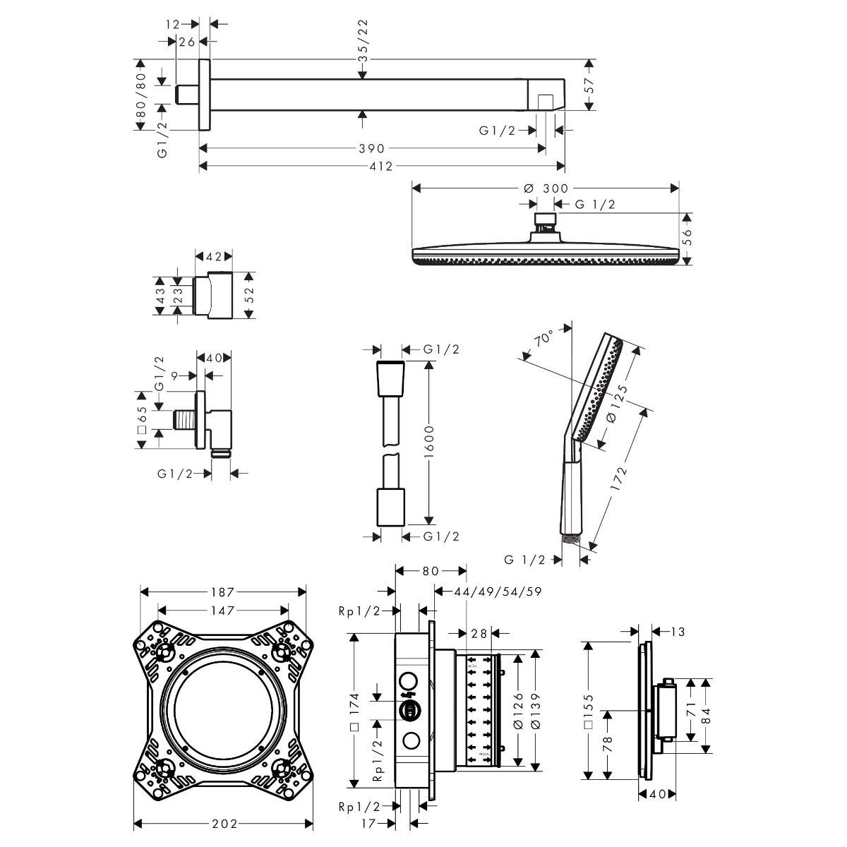 24630670 Hansgrohe Raindance Alive S Design ShowerSet 300 termostatski podometni komplet za tuš