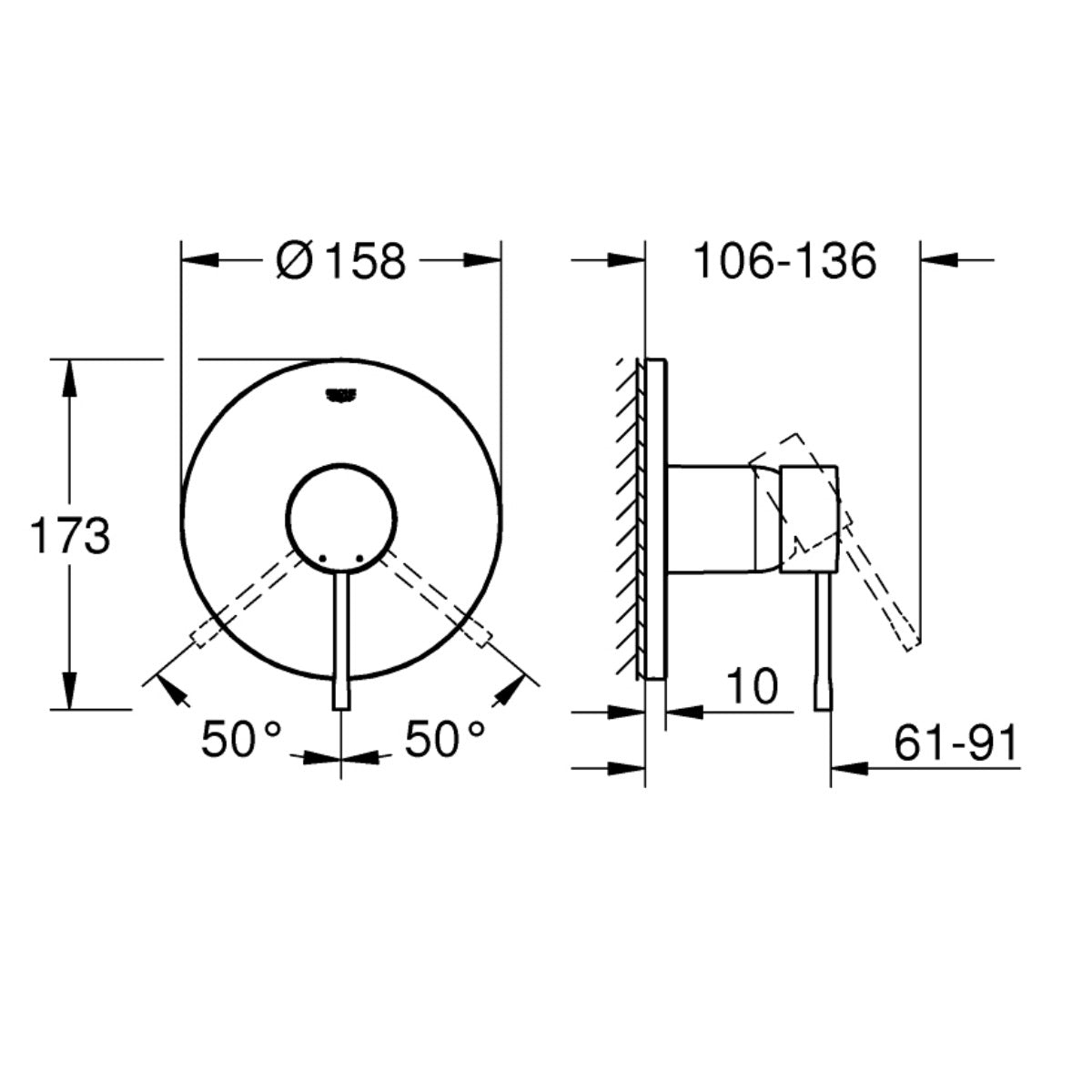 24057001 Grohe Essence New pokrivna plošča za kad ali tuš
