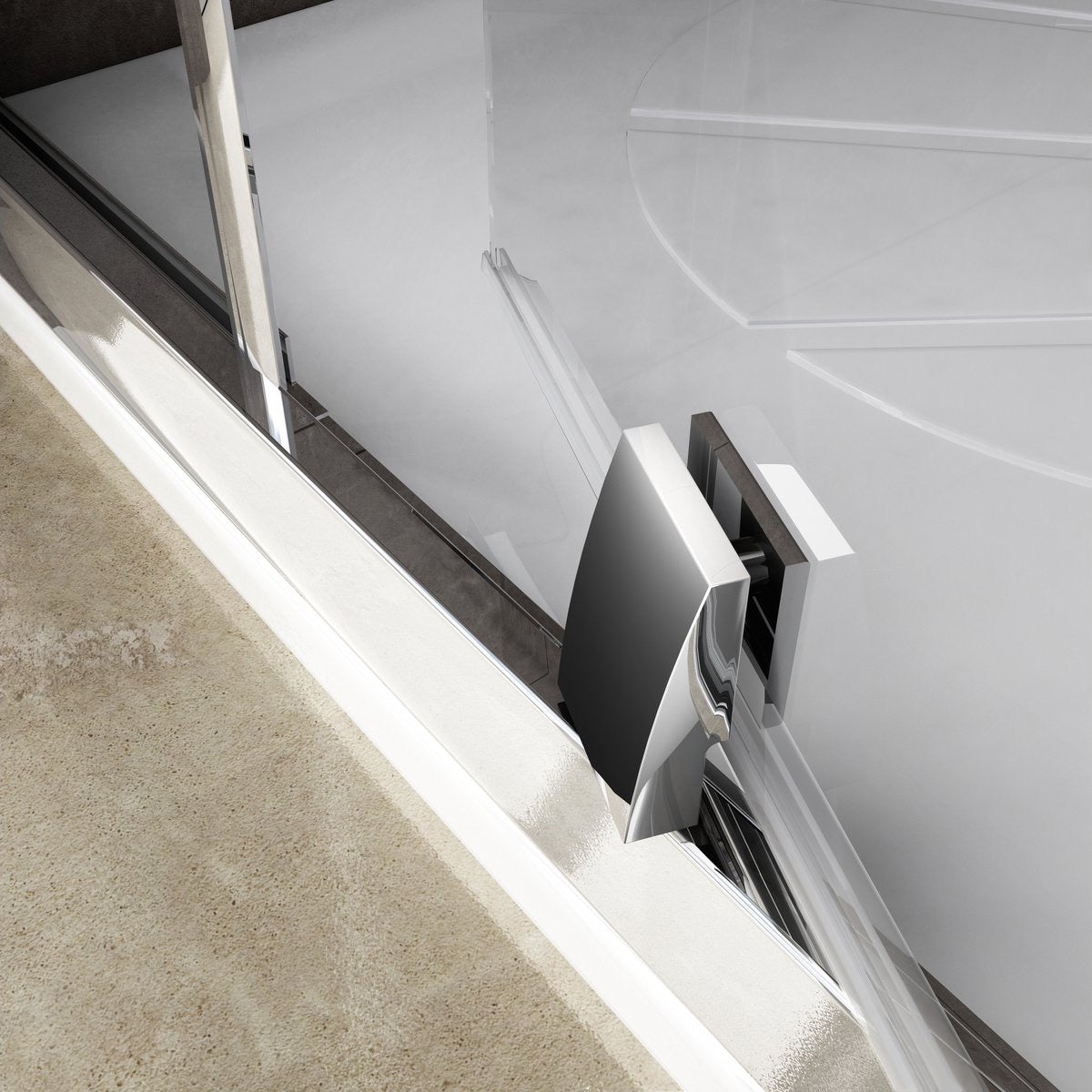 376AA300Z1 Ravak Pivot 100 x 100 polkrožna tuš kabina črna