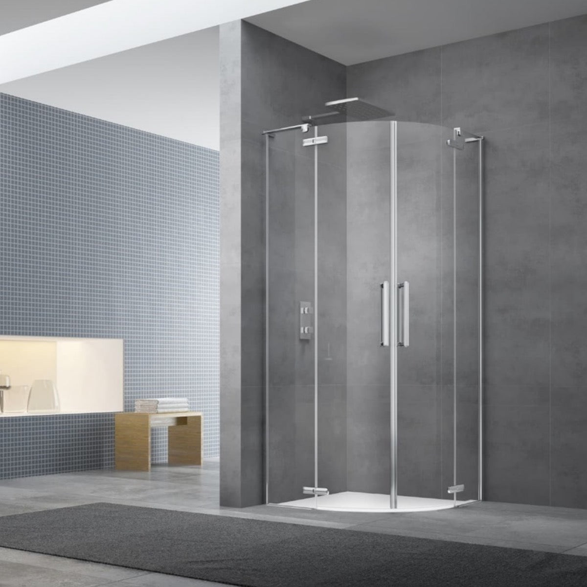 SATTGS100CRT SAT TGD NEW 100 x 100 polkrožna tuš kabina