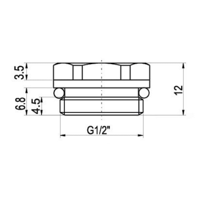RA50415 Novaservis 1/2" radiatorski čep s tesnilom