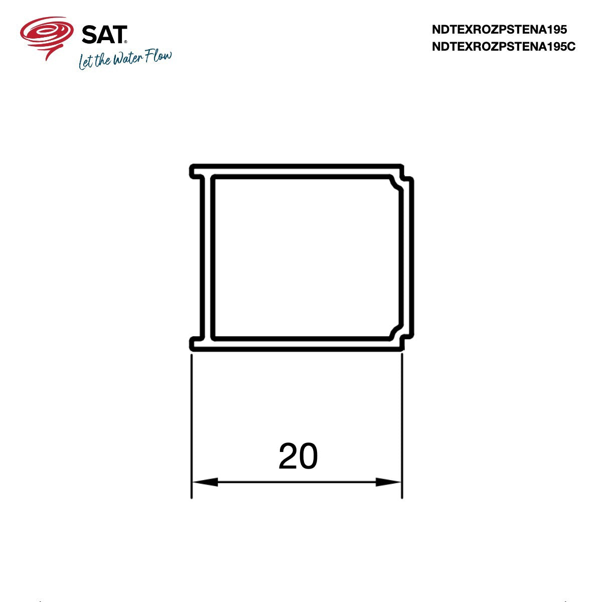NDTEXROZPSTENA195C SAT TEXSTENA 20 mm črni razširitveni profil