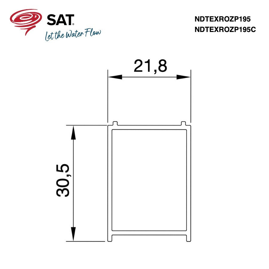 NDTEXROZP195C SAT TEX 30 mm črni razširitveni profil