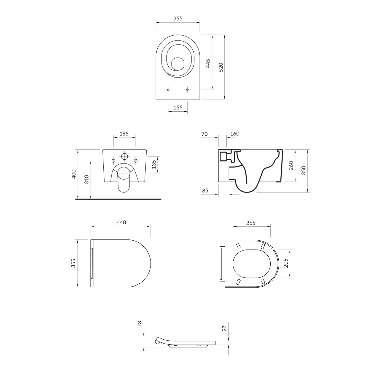 S701-419 Cersanit Inverto viseča brezrobna WC školjka z WC desko s počasnim zapiranjem