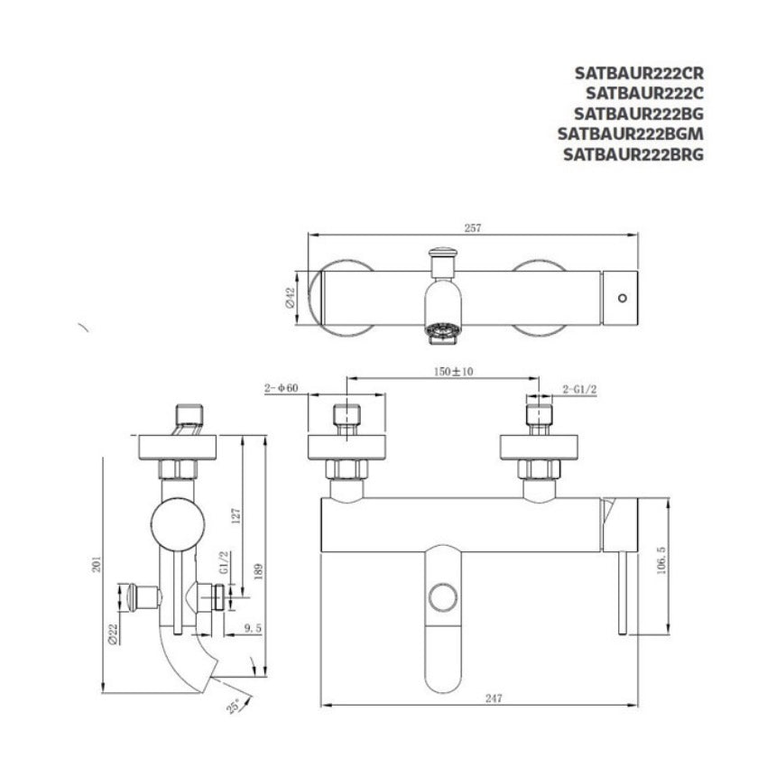 SATBAUR222BG SAT Aurum armatura za kad