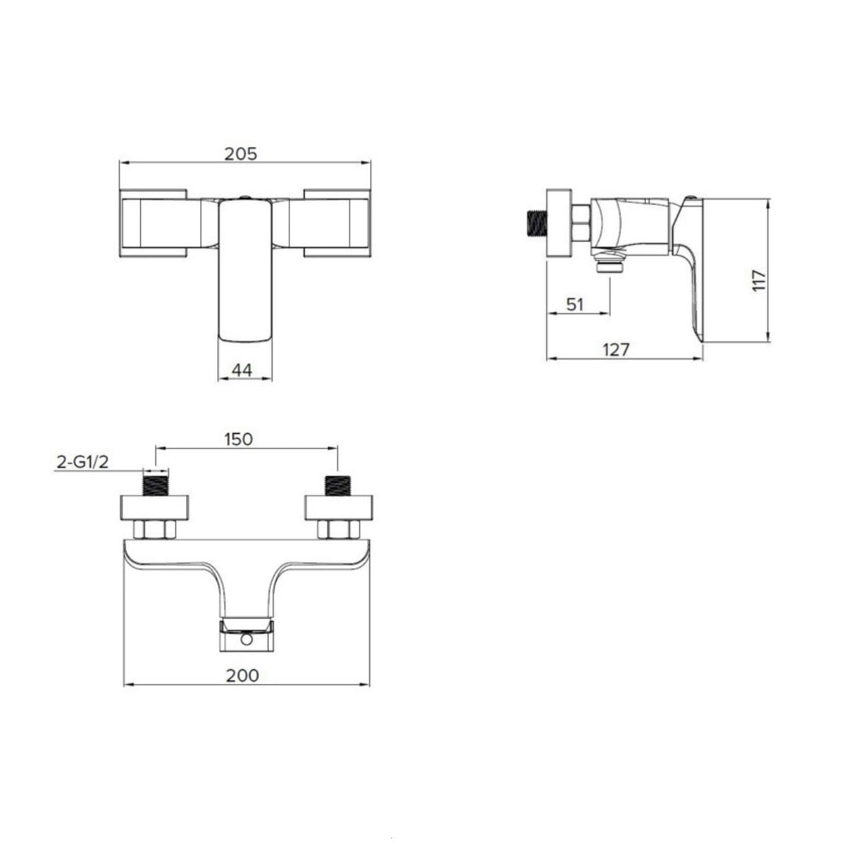 SATBSBRE268 SAT Brevis stenska armatura za tuš
