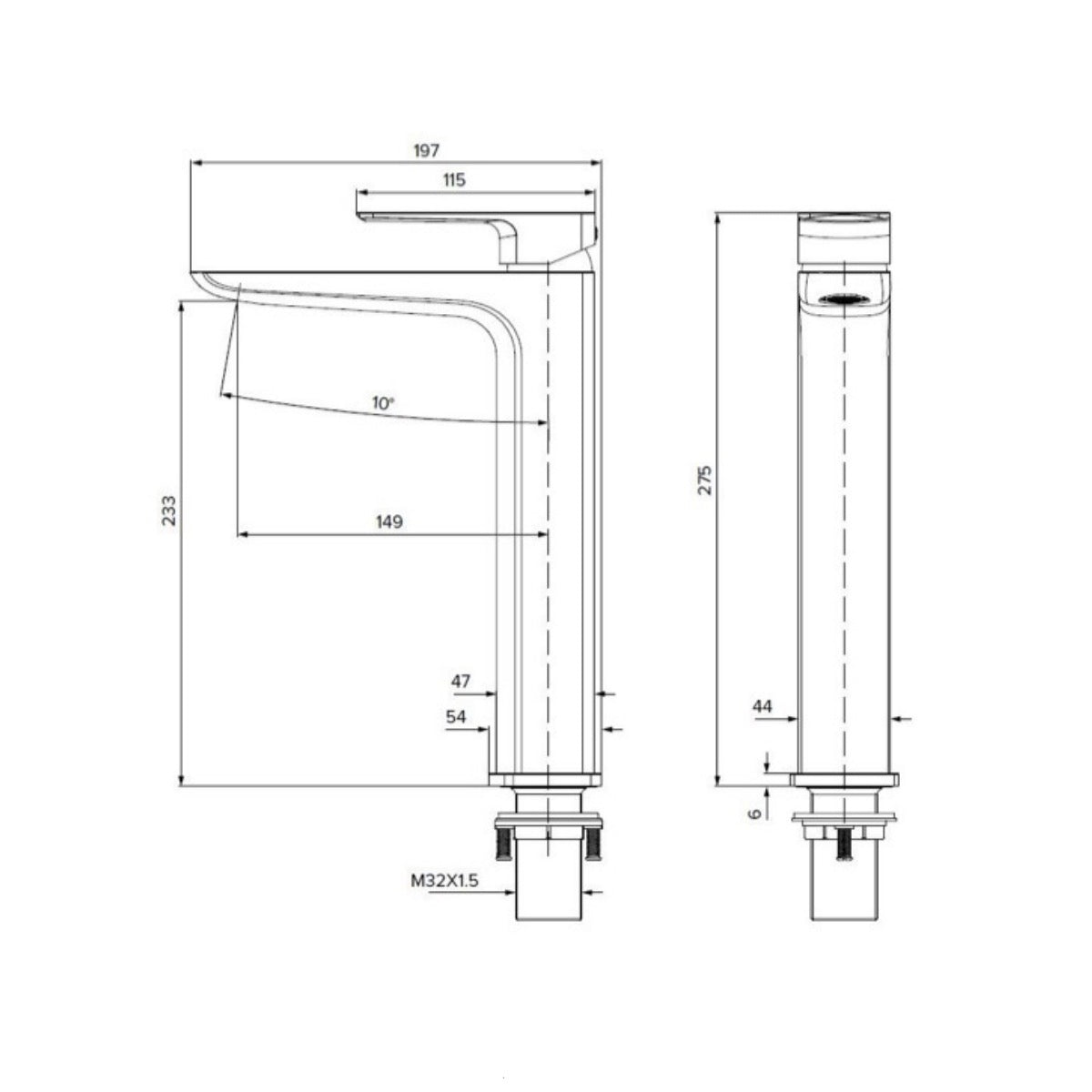 SATBSBRE285 SAT Brevis visoka armatura za umivalnik