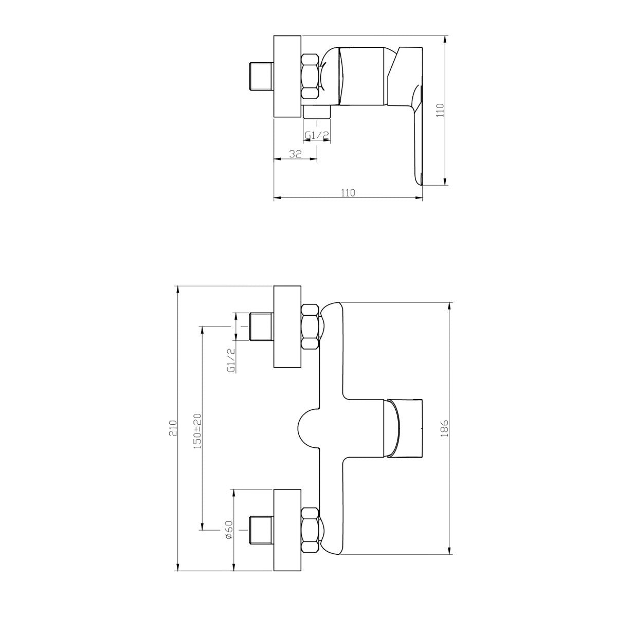 SATBSMOOD268 SAT Mood stenska armatura za tuš