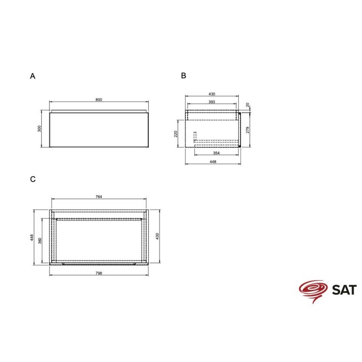 SATFEEL80BED SAT Feel 80x45 cm omarica za umivalnik