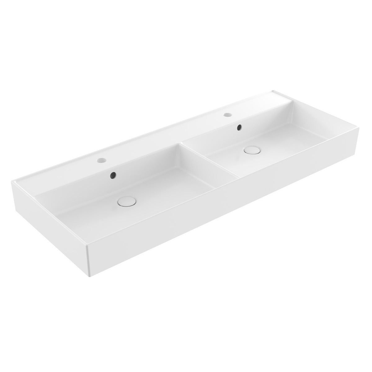 SATINF212046 SAT Infinitio 120 x 46,5 cm dvojni keramični umivalnik z 2 odprtinama