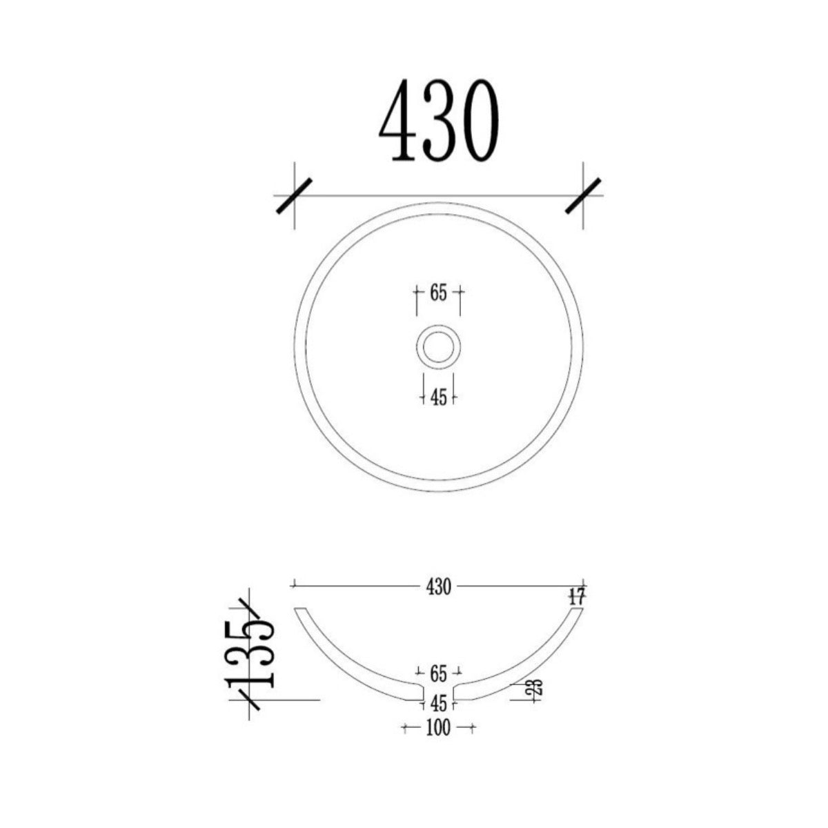 SATPURWH SAT Purity 43 x 43 cm kamniti okrogli nadpultni umivalnik