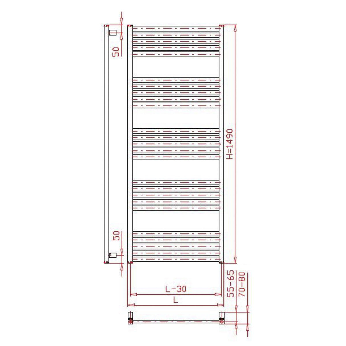 SATRAKH6001500BL SAT KH 60 x 150 kopalniški radiator univerzalni
