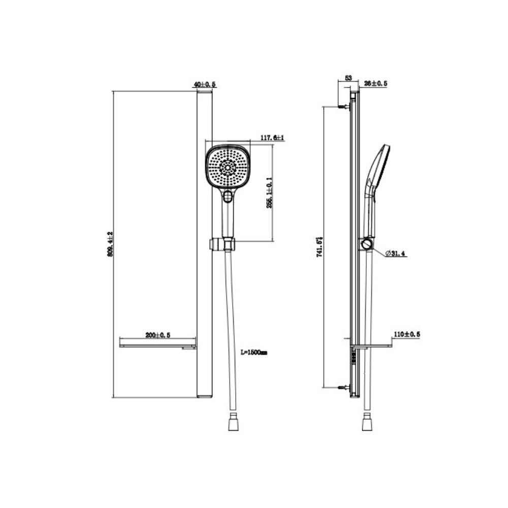 SATSS31 SAT tuš set ročna prha s konzolo