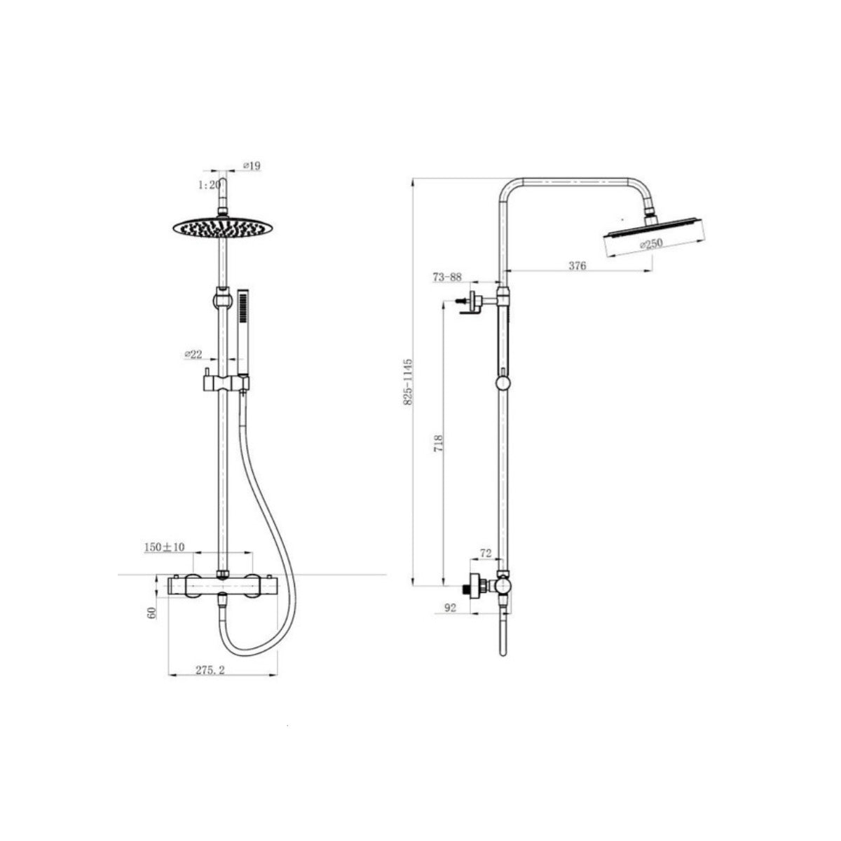 SATSSTKAURBRG SAT Aurum termostatska armatura za tuš s tuš setom