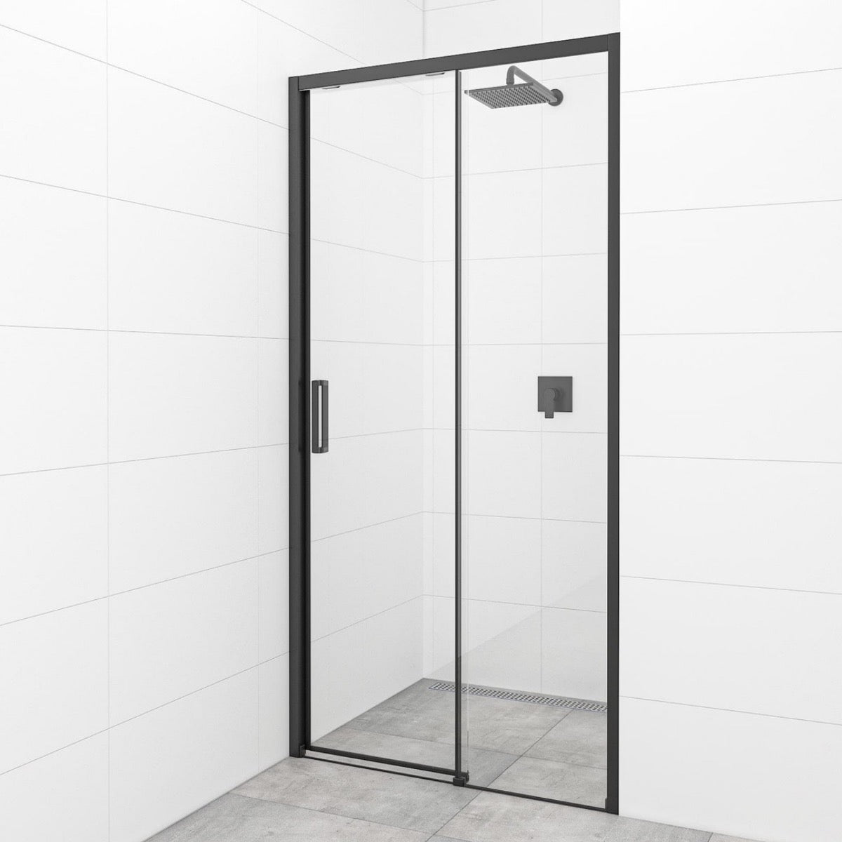 SATTEXDBB120CT SAT TEX 120 cm drsna tuš vrata brez spodnjega okvirja črna