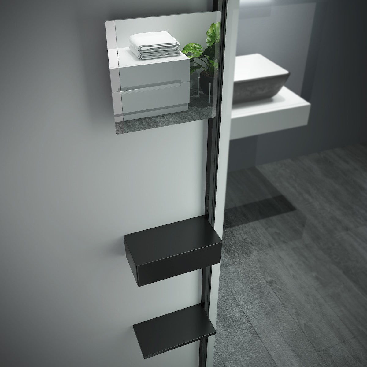 SATBWI100KSPRDOPLC SAT Walk-in 100 cm tuš stena z dodatki