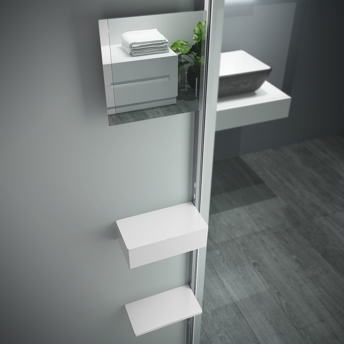 SATBWI110KSPRDOPL SAT Walk-in 110 cm tuš stena z dodatki