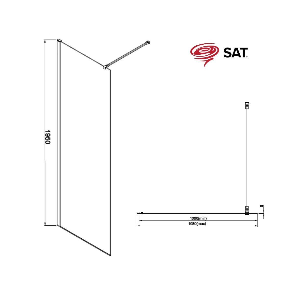 SATWIPRO110 SAT Project Walk-in 110 cm tuš stena