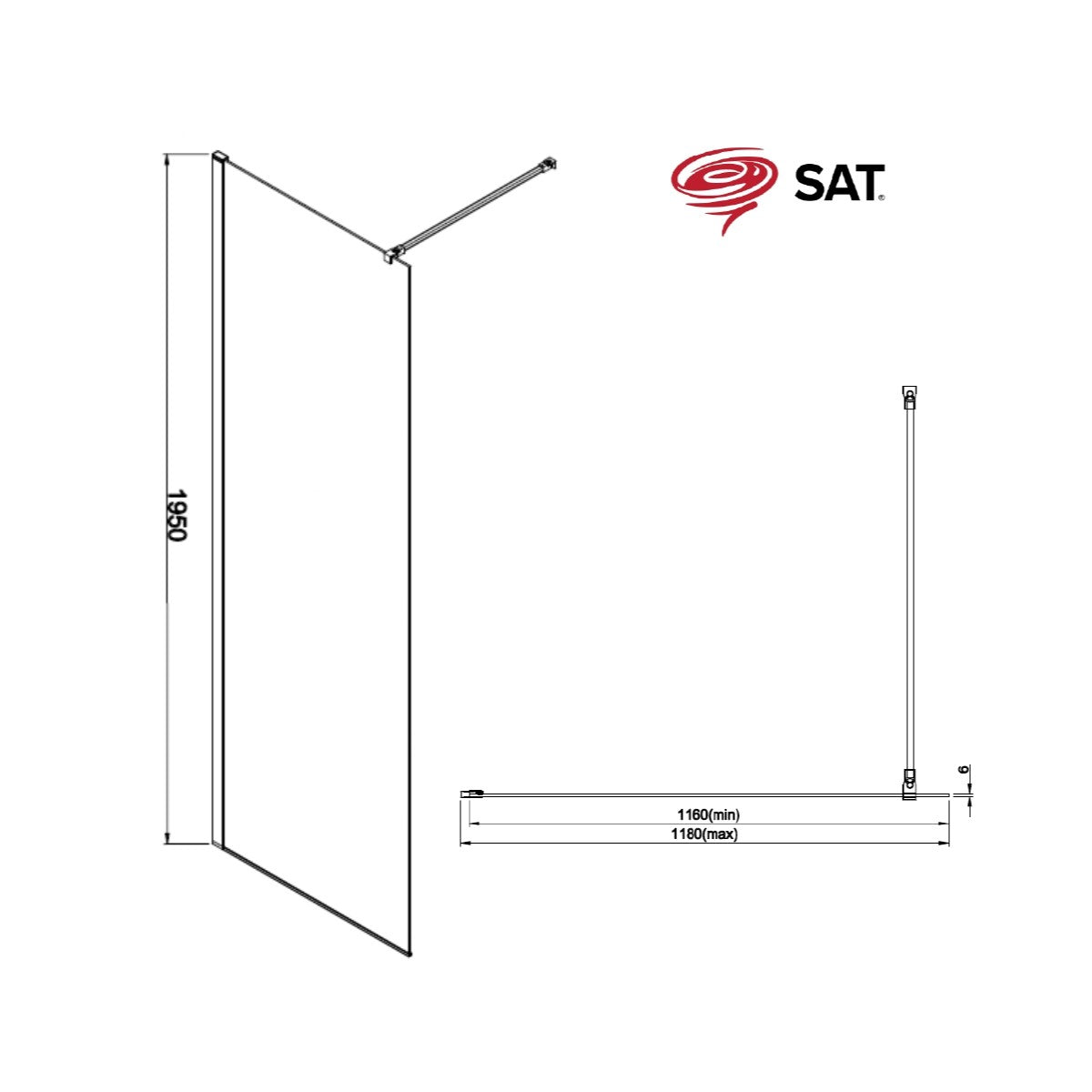 SATWIPRO120 SAT Project Walk-in 120 cm tuš stena