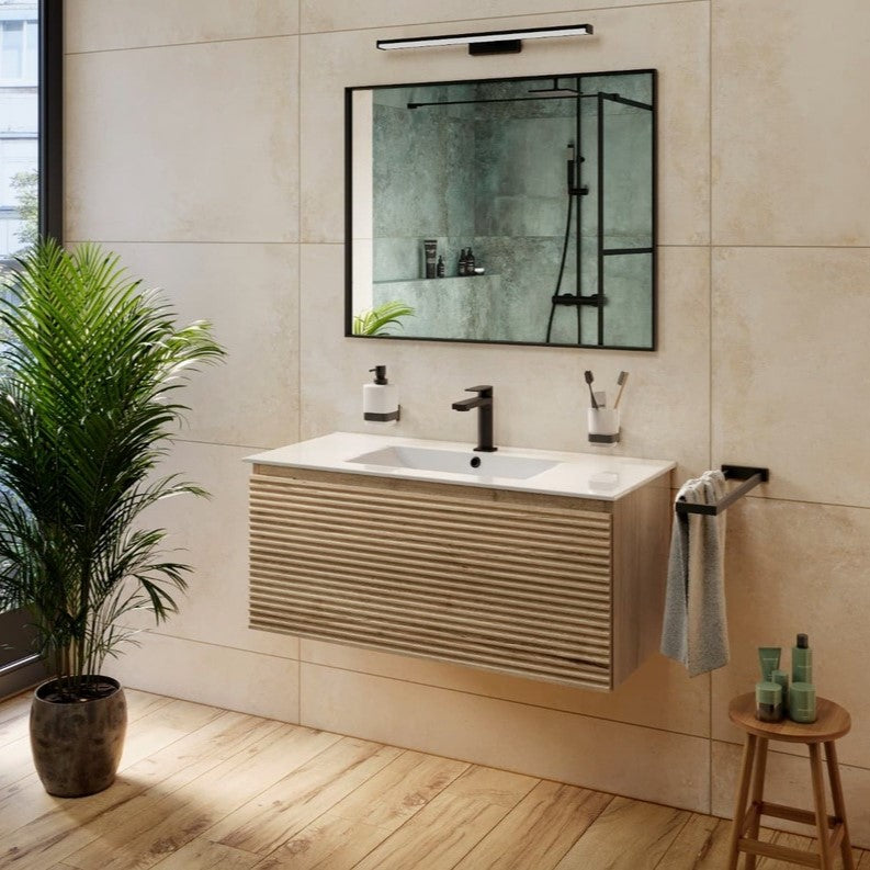 SAVONA100DH Naturel Savona 98 x 45 cm umivalnik z omarico