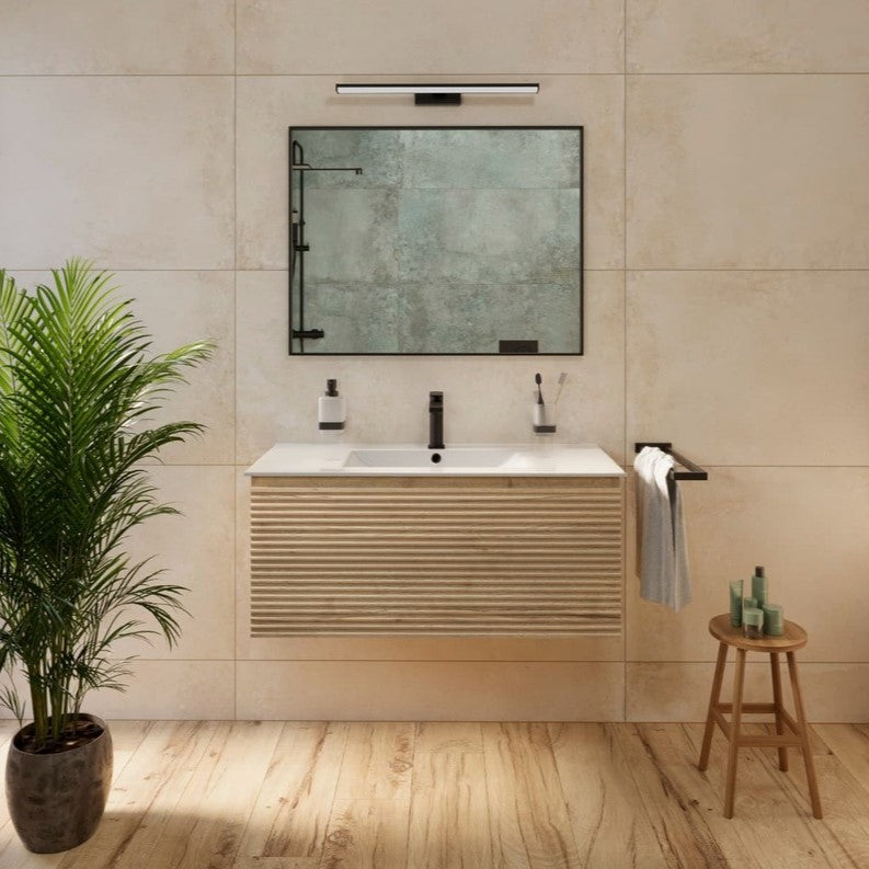 SAVONA100DH Naturel Savona 98 x 45 cm umivalnik z omarico