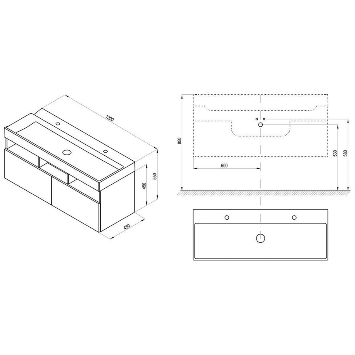 X000001053 Ravak Natural 120 x 45 cm omarica za umivalnik