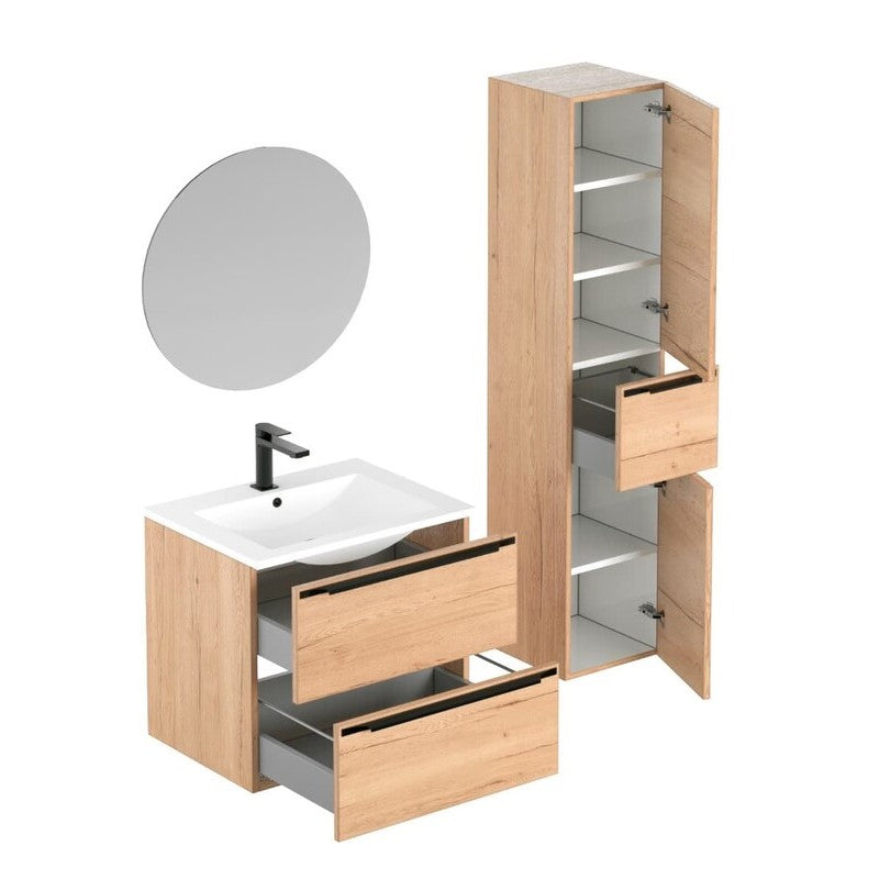 SETNOBIA1 Naturel Nobia 60 x 46 cm kopalniški sestav s stransko omarico