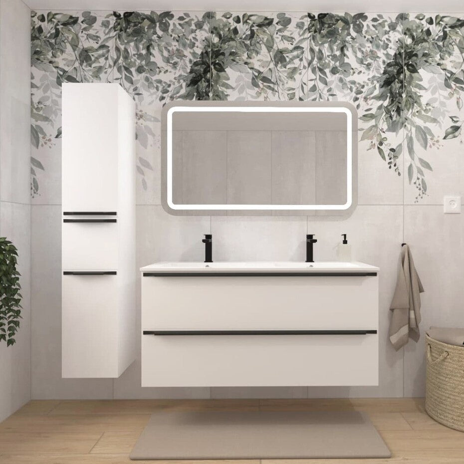 NOBIA120ZBL Naturel Nobia 120 x 46 cm dvojni umivalnik z omarico