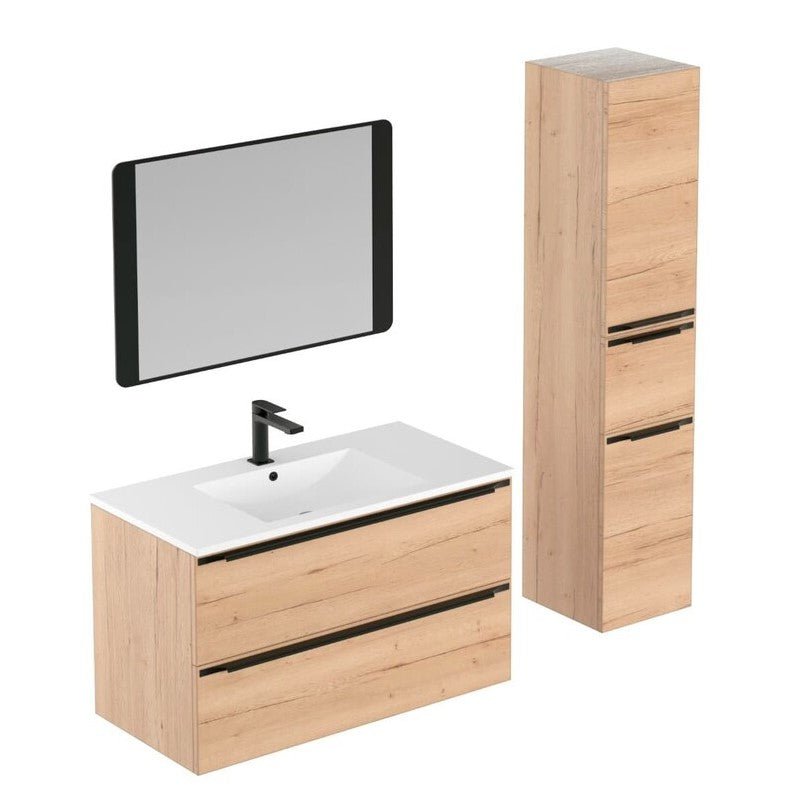 SETNOBIA2 Naturel Nobia 90 x 46 cm kopalniški sestav s stransko omarico