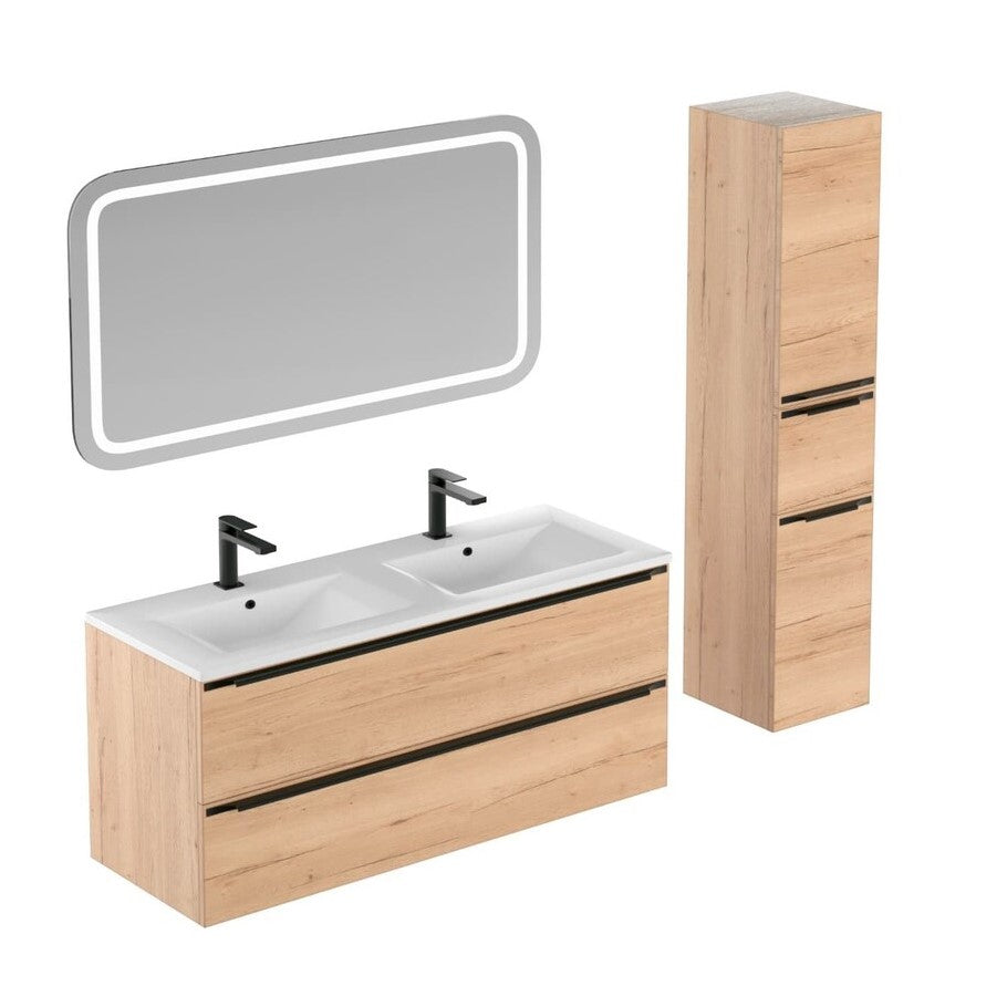 SETNOBIA3 Naturel Nobia 120 x 46 cm kopalniški sestav s stransko omarico