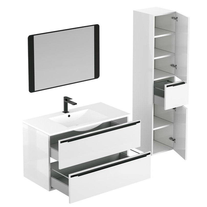 SETNOBIA5 Naturel Nobia 90 x 46 cm kopalniški sestav s stransko omarico