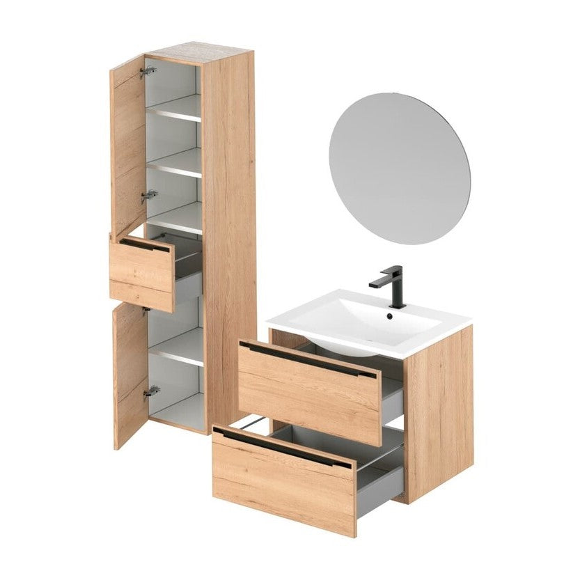 SETNOBIA7 Naturel Nobia 60 x 46 cm kopalniški sestav s stransko omarico