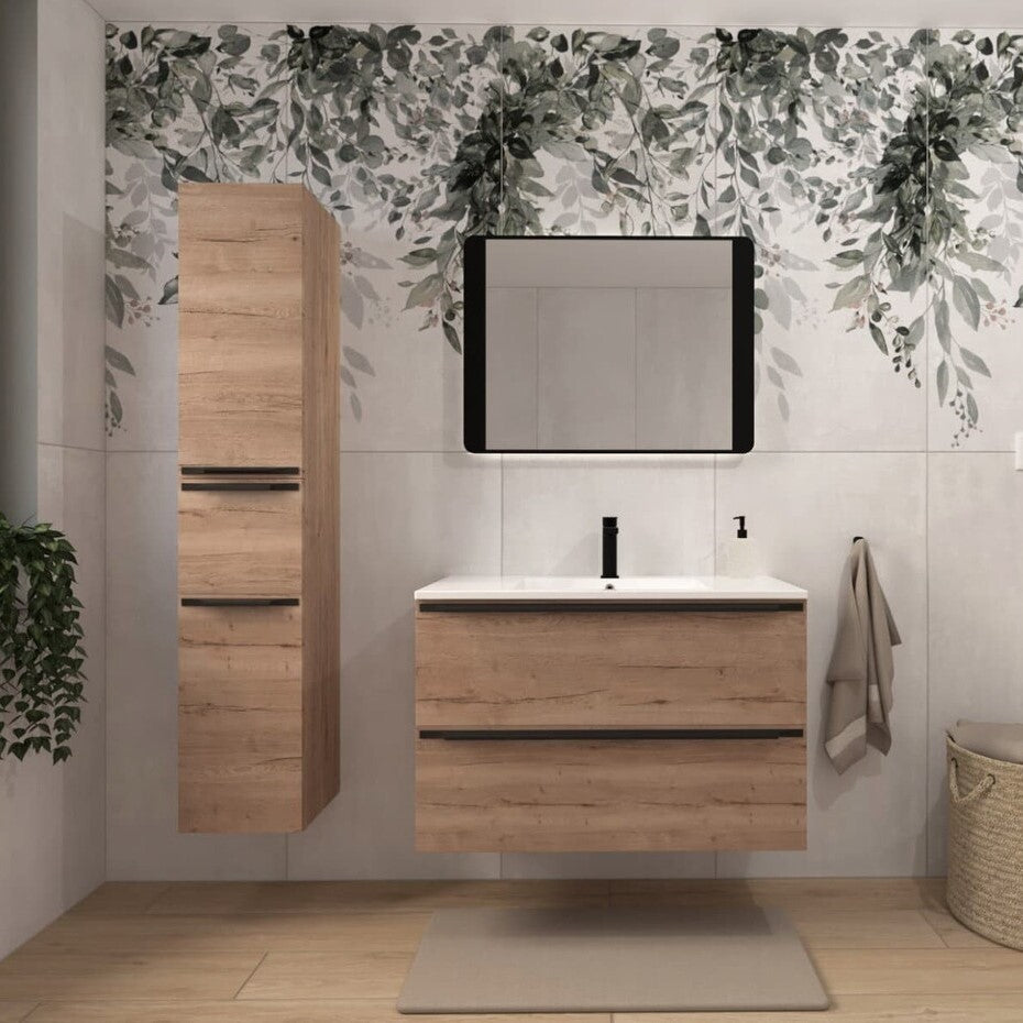 SETNOBIA8 Naturel Nobia 90 x 46 cm kopalniški sestav s stransko omarico