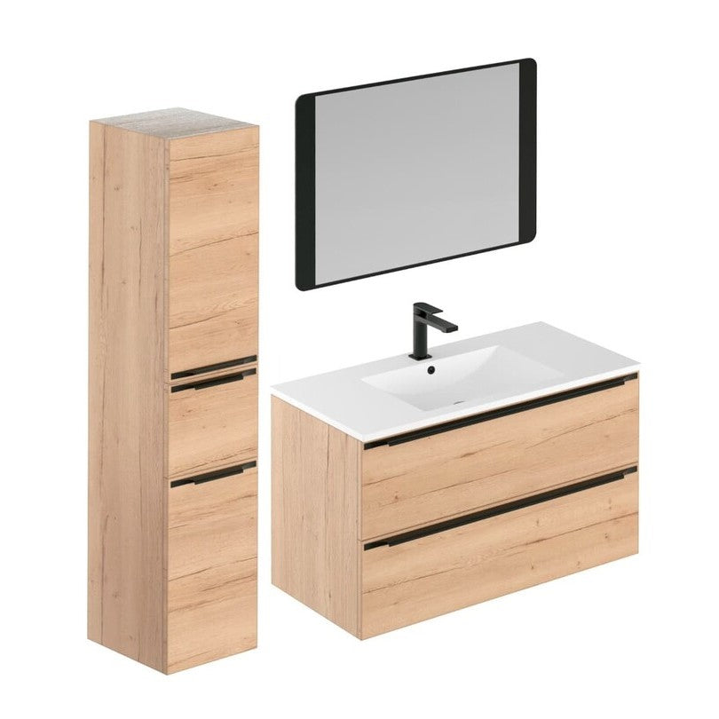 SETNOBIA8 Naturel Nobia 90 x 46 cm kopalniški sestav s stransko omarico
