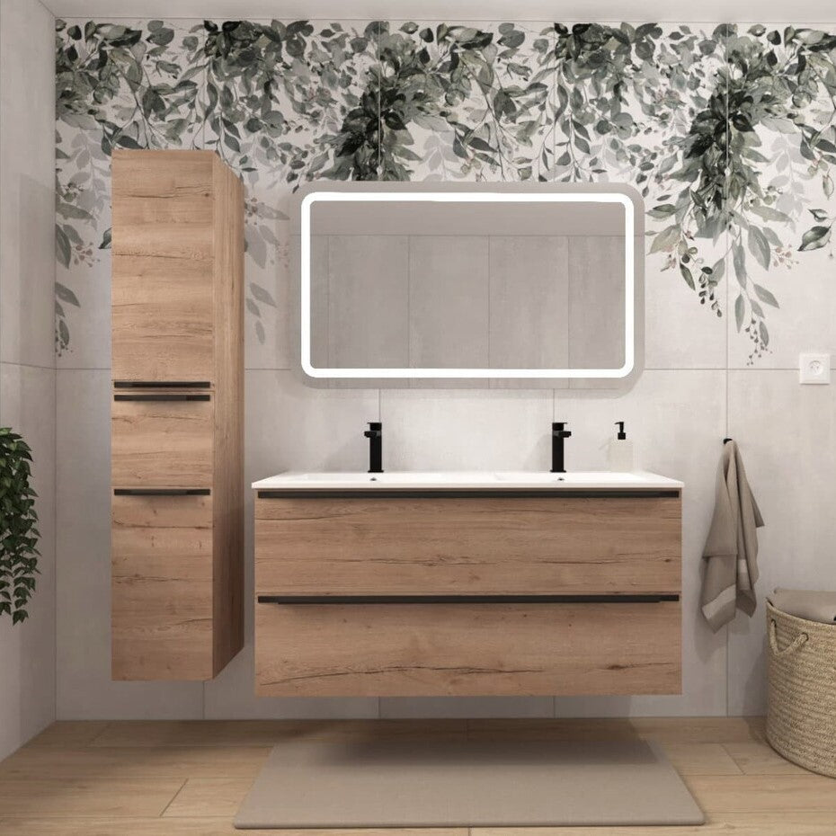 SETNOBIA9 Naturel Nobia 120 x 46 cm kopalniški sestav s stransko omarico