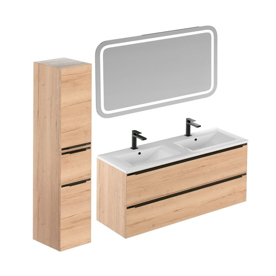 SETNOBIA9 Naturel Nobia 120 x 46 cm kopalniški sestav s stransko omarico