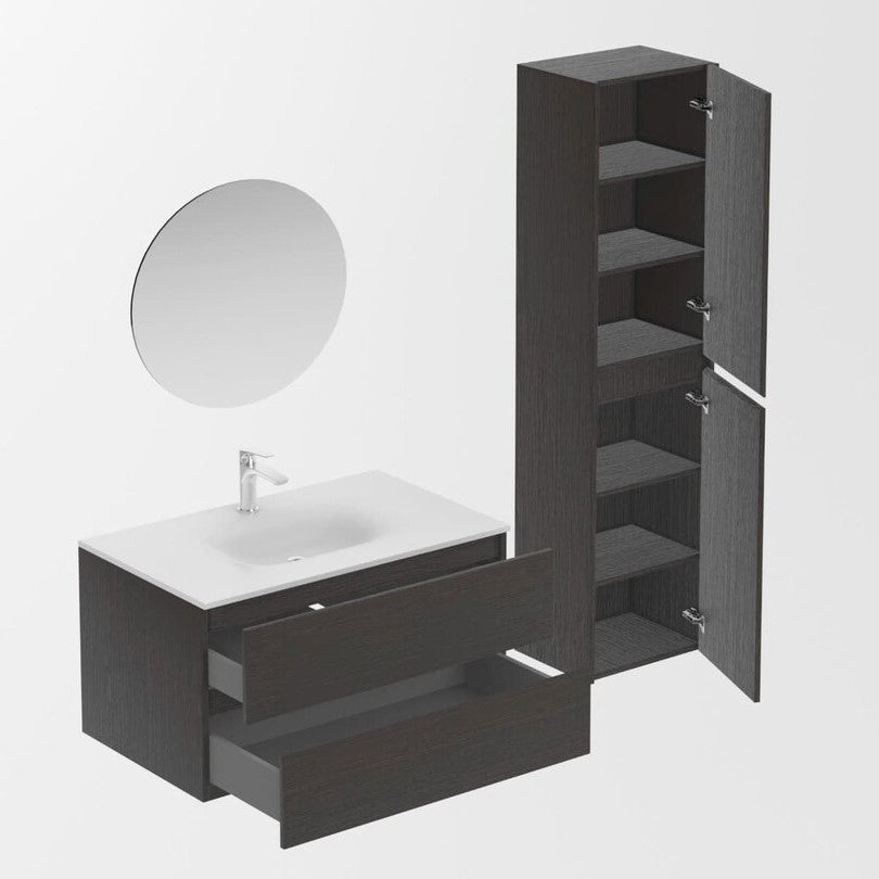 SETVERONA8 Naturel Verona 86 x 52 x 51 cm kopalniški sestav s stransko omarico